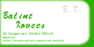 balint kovecs business card