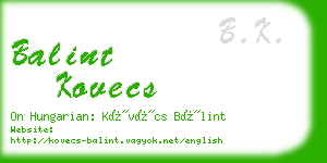 balint kovecs business card